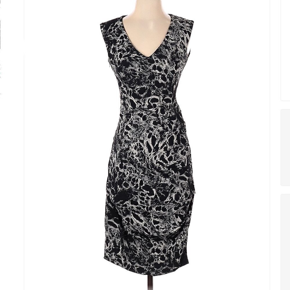 LA Petite S***** Black & White Cocktail Dress Size 36 EU (US Size 4)